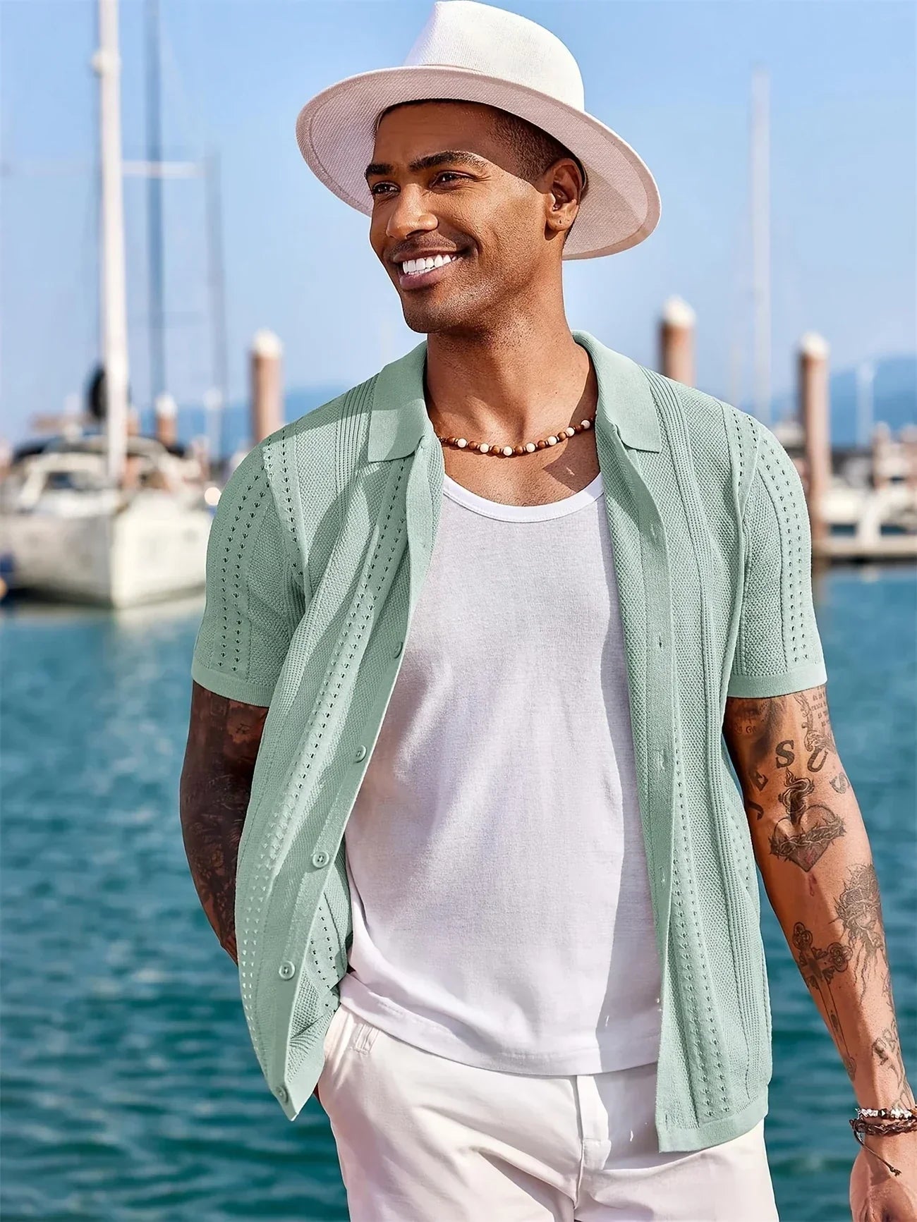 Semyon – Modisches Strickhemd Mit Aufwendigem Muster