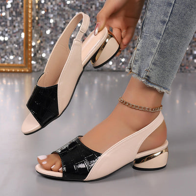 Joy – Mid-Root Ankle-Strap Sandalen mit offener Zehe und Nähten