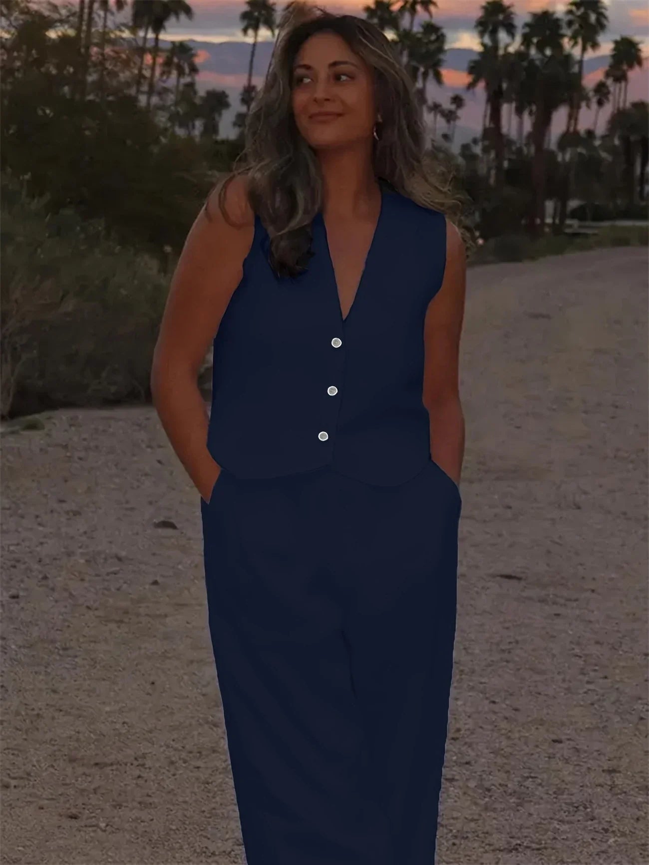 Jorja – Elegantes ärmelloses Zweiteiler Outfit-Set