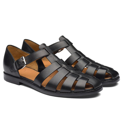 Herren Sommer Fischerstil Sandalen – Elegante Ledersandalen für Freizeit & Alltag