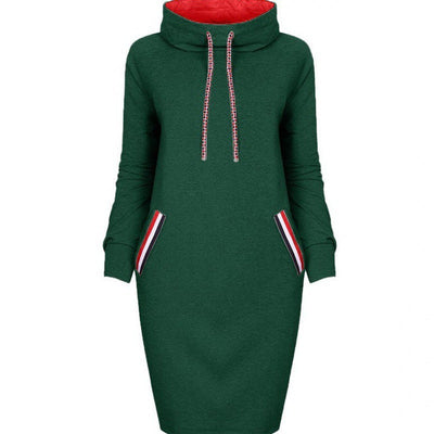 Sandra – Langärmliges Herbst-Winter-Kleid für Damen mit hohem Kragen
