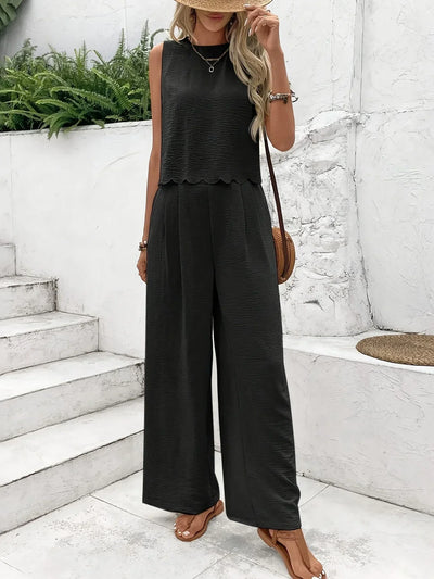 Raya – Stilvolles ärmelloses Zweiteiler Set