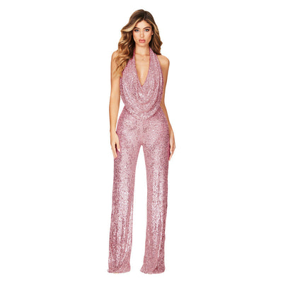 Lydia – Ärmelloser Jumpsuit mit Pailletten