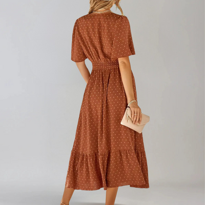 ARIA  | Mittellanges Kleid mit V-Ausschnitt