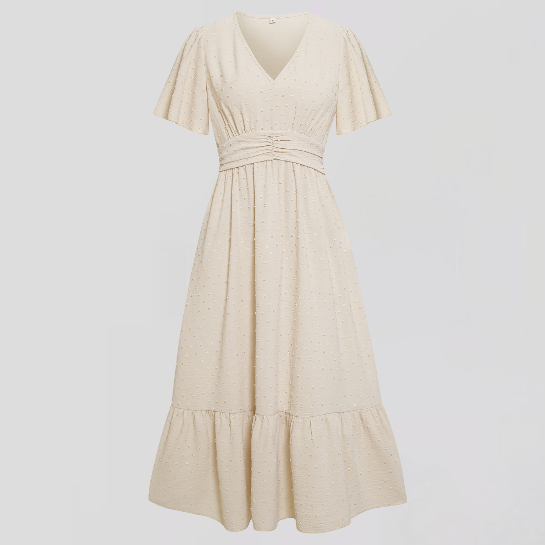 ARIA  | Mittellanges Kleid mit V-Ausschnitt