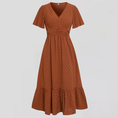 ARIA  | Mittellanges Kleid mit V-Ausschnitt