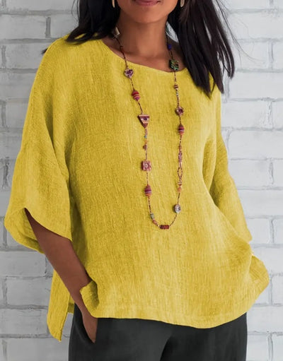 Pamela – Modische Damenblusen mit 3/4-Ärmeln in einfarbig