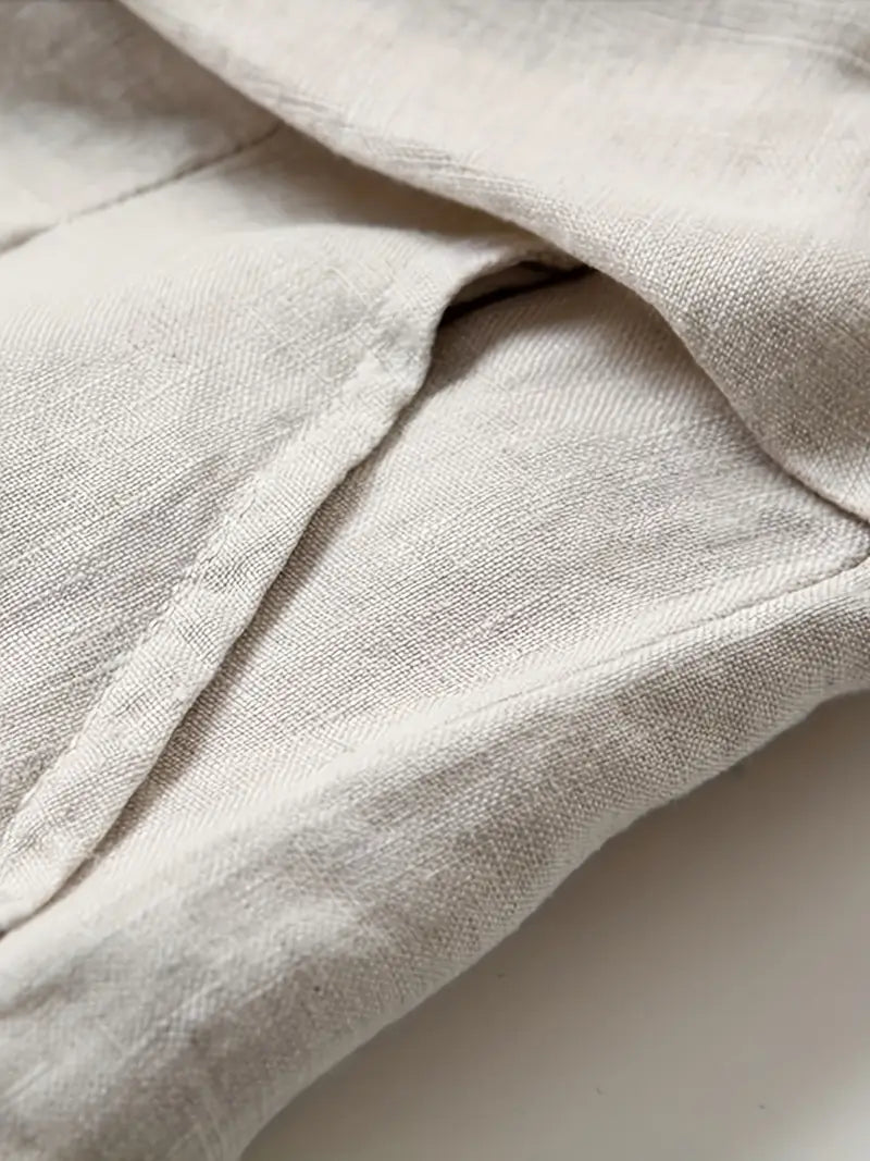 Anina - Weite Beine Leinen Hose