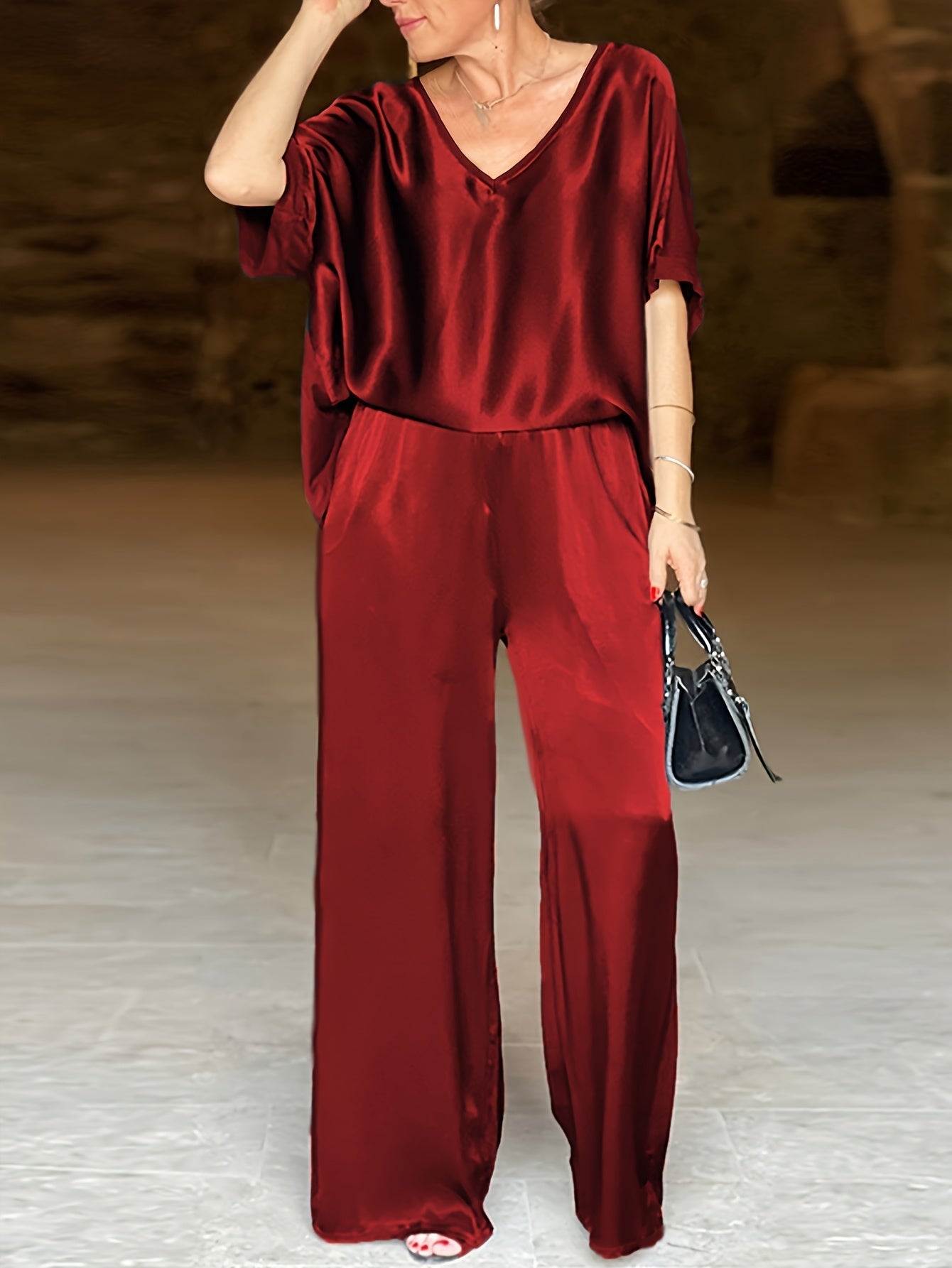 Ashlee - Elegantes Zweiteiliges Satz Mit Kurzen Ärmeln