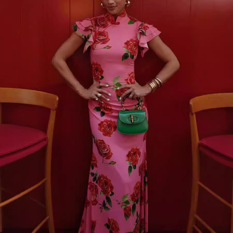 Julia – Ärmelloses lässiges gedrucktes Kleid im nationalen Stil