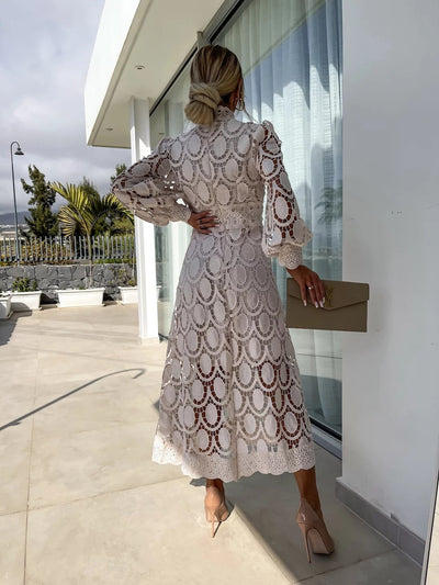 Lydia - Lebhaftes Patchwork Langes Damenkleid