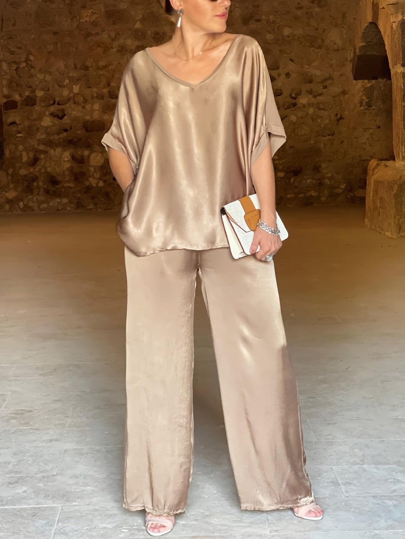 Ashlee - Elegantes Zweiteiliges Satz Mit Kurzen Ärmeln