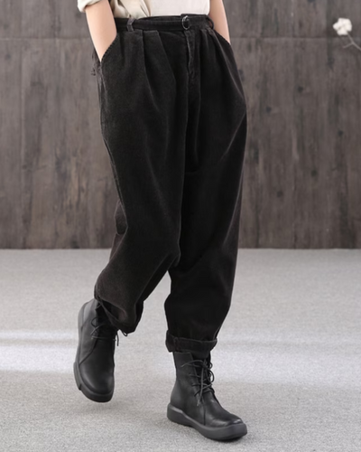Kaye | Baggy Damen Hose | Schwarze