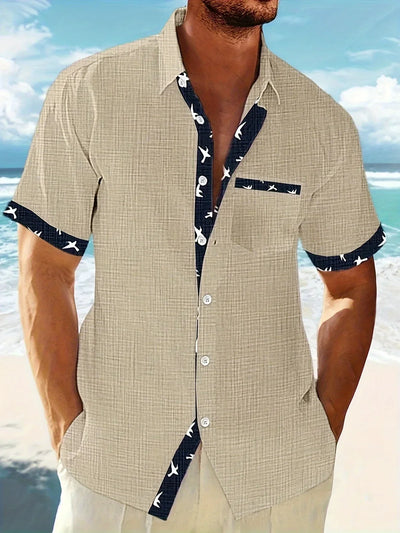 Trofim – Elegantes Niedliches Hemd Mit Vogel Drucken