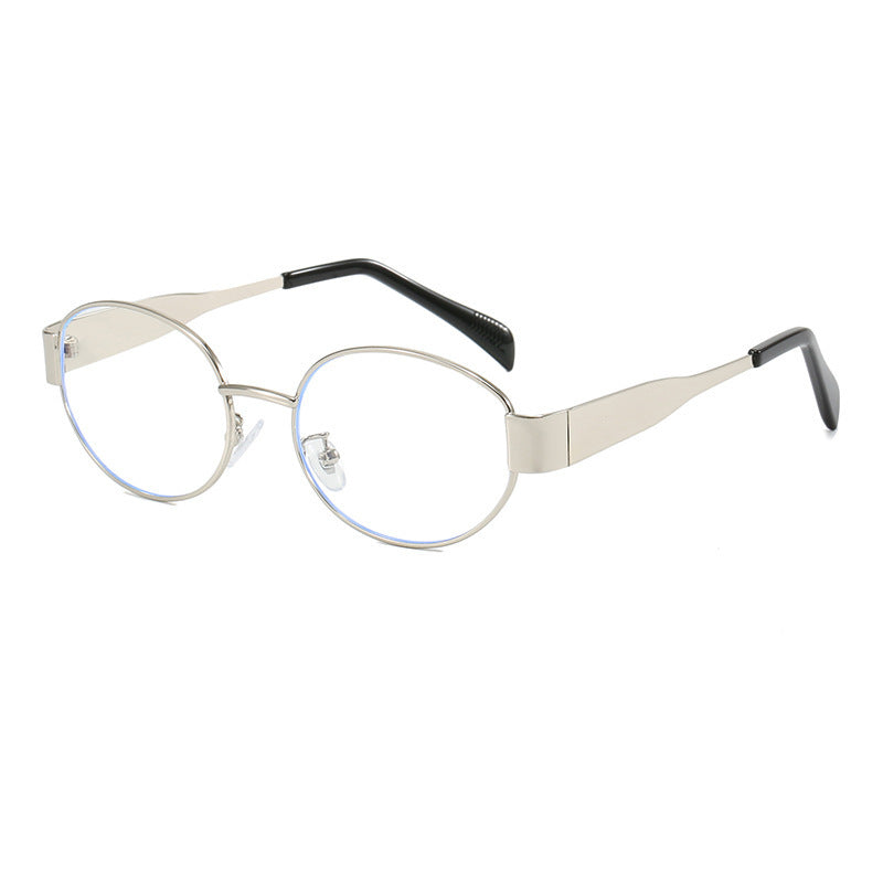 Sara – Metallische Retro-Ovalrahmen-Sonnenbrille