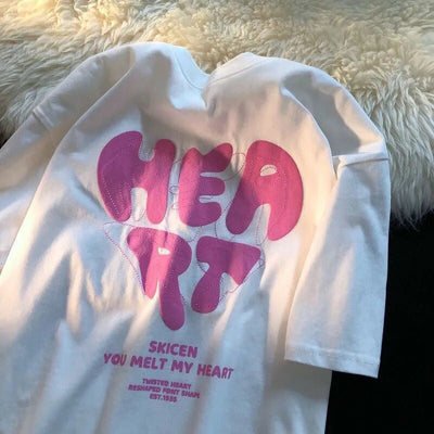 Eddie – Modisches Kurzarm-T-Shirt mit Herzdruck