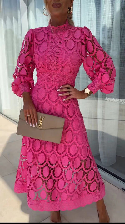 Lydia - Lebhaftes Patchwork Langes Damenkleid