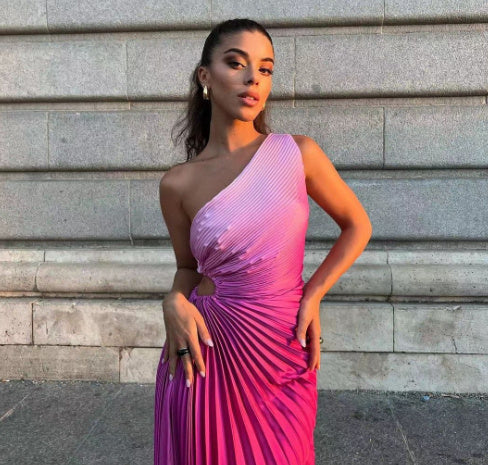 Melissa – Falten Kleid mit gradienten Farben