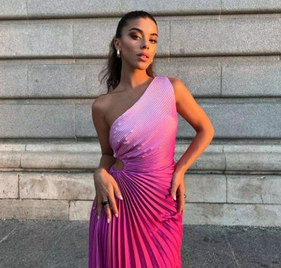 Melissa – Falten Kleid mit gradienten Farben