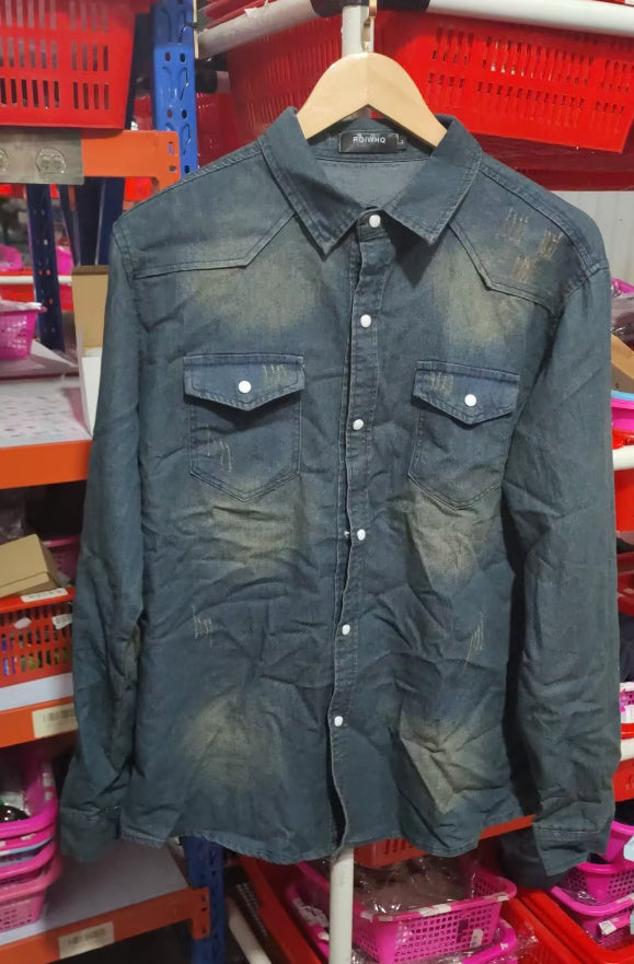 Trevor – Langes Herrenhemd in einfarbigem Slim Fit