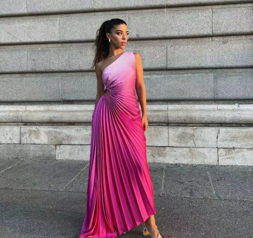 Melissa – Falten Kleid mit gradienten Farben