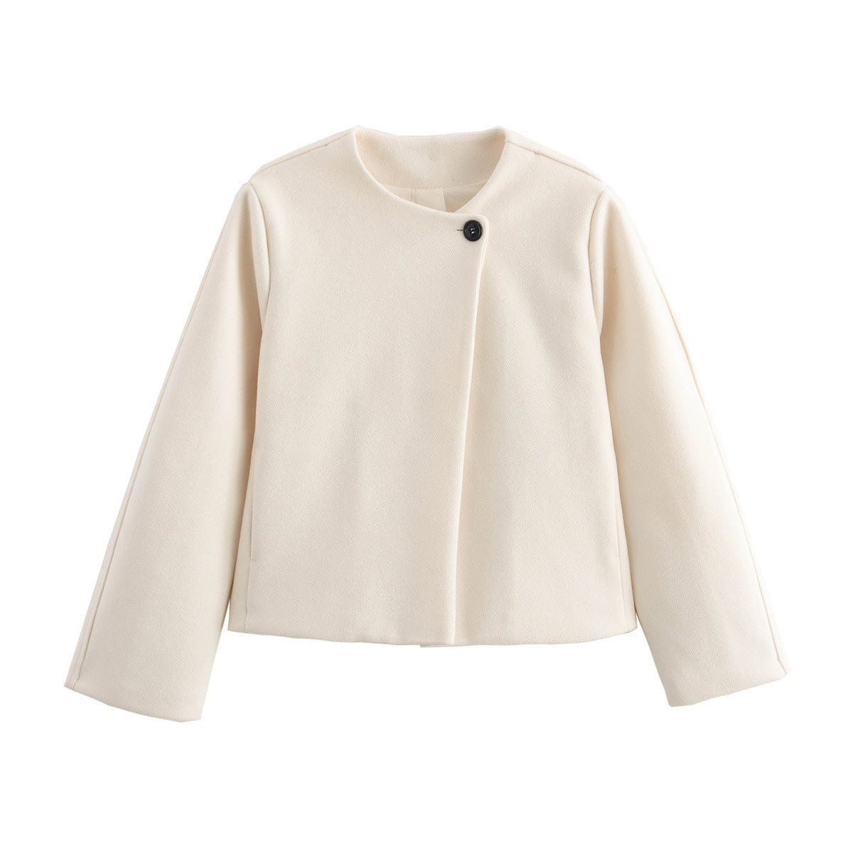 Delilah - Gepolsterter Wollmantel Quadratischer Kragenwärme