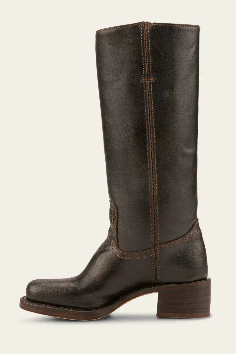 Damen-Lederstiefel im Westernstil mit Blockabsatz