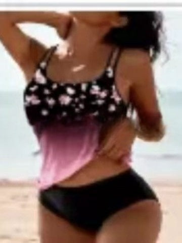 Damen Tankini Set Retro Boho Stil Badeanzug Zweiteiler – Ideal für Strand und Schwimmbad