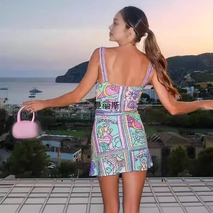 Georgina – Kreativer Druck Mädchen Latzrock