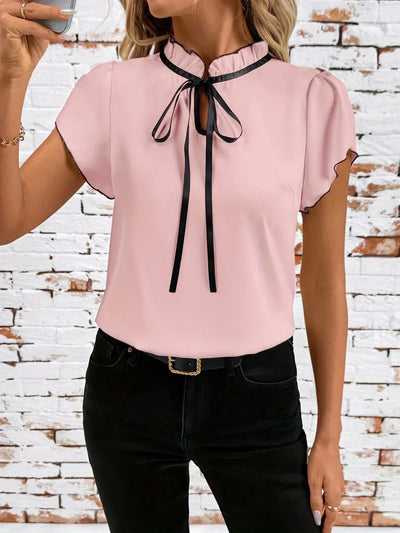 Bethany - Farbe Blockieren Kurz Ärmel Hemd