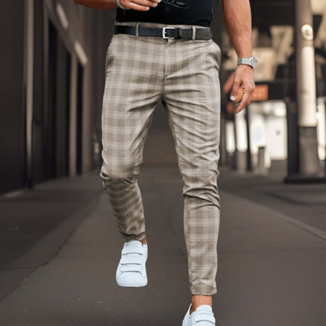 Gabin | Herren Chino Hose | Kariert Stoffhose