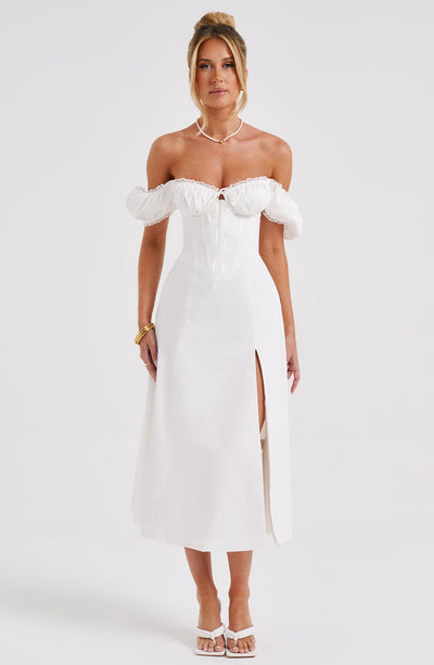 Elfenbein Midi Kleid von Courtney