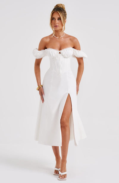 Elfenbein Midi Kleid von Courtney