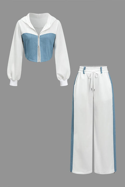 Hope | Sportliches Zweiteiler-Set mit Denim-Details