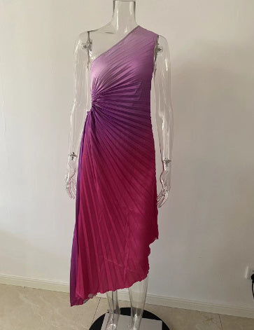 Melissa – Falten Kleid mit gradienten Farben