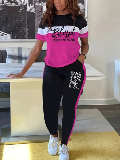 Fotini - Sommer Modischer Kontrastreicher Bunter Sportlicher Anzug