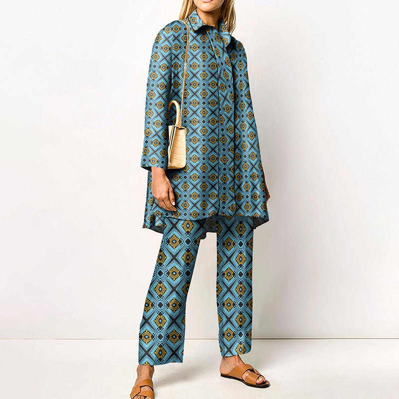 Damen Zweiteiler Set mit 3D-Muster – Eleganter Freizeit-Look für Alltag und Büro