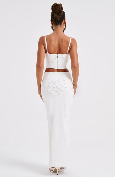 Dalary White Maxi Skirt