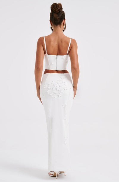 Dalary White Maxi Skirt