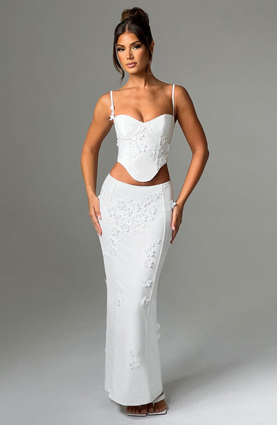 Dalary White Maxi Skirt