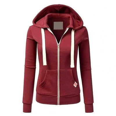 Damen Zip Hoodie mit Reißverschluss und Kapuze