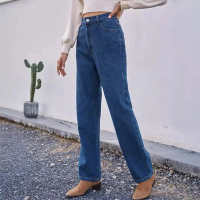 Damen Jeans im Mom-Style in Dunkelblau