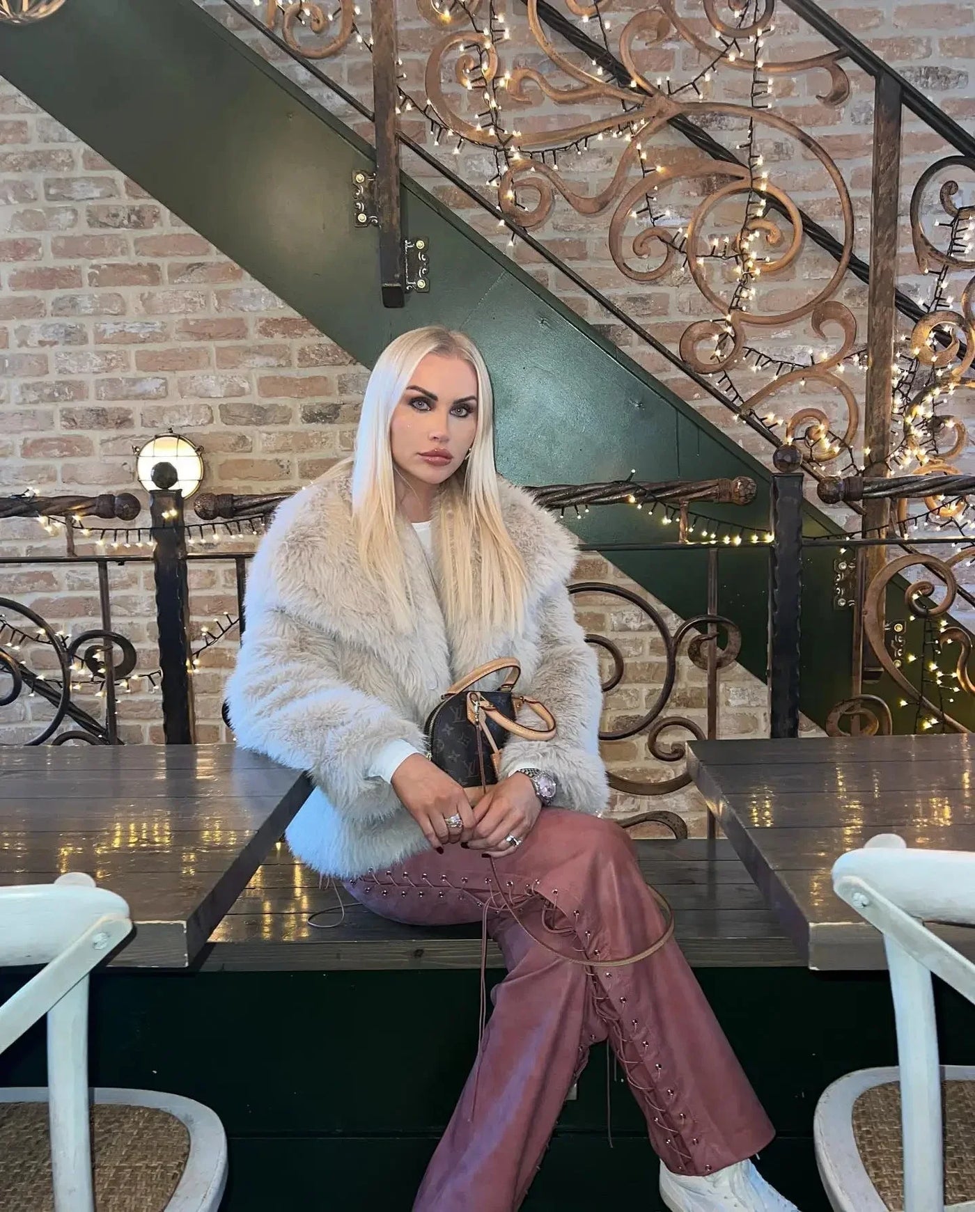 Damen kunstfelljacke mit Langen Ärmeln und Offener Front