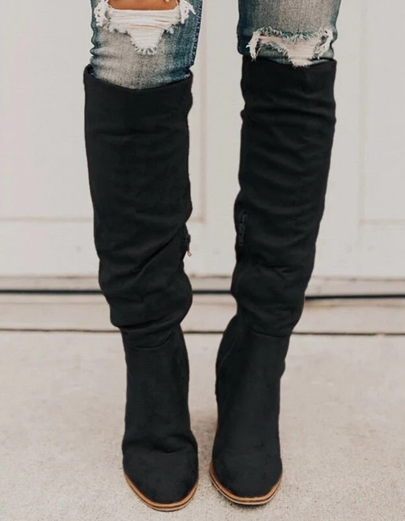 Clemence | Damen Overknee Stiefel | Schwarz