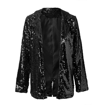 Damen Pailletten-Blazer mit lockerer Passform