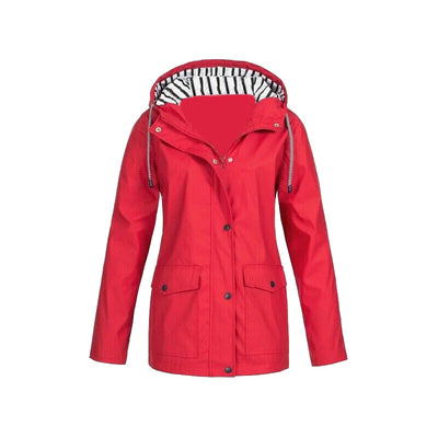 Damen Regenjacke mit Kapuze und Innenfutter