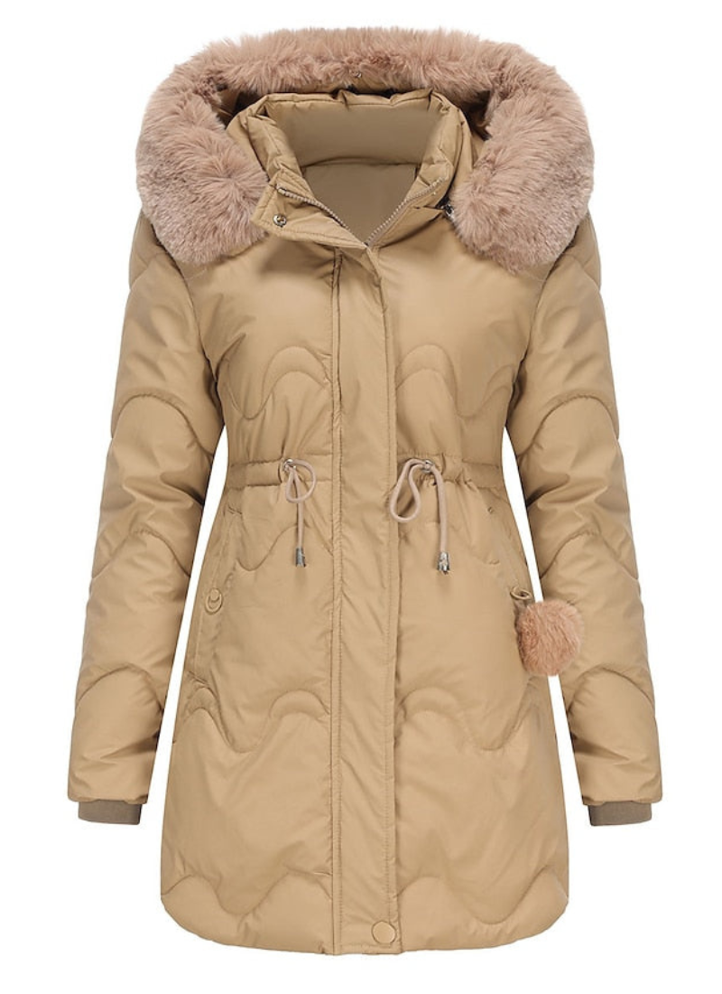 Floryn | Damen Parka Schwarz | Warme Winterjacke