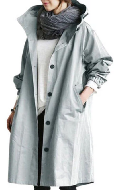 Morgana | Damen Trenchcoat Schwarz | Lange Jacke