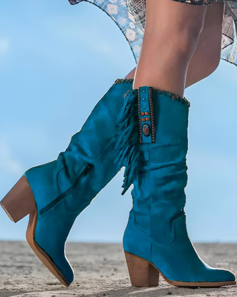 Amelien | Damen Western Cowboystiefel | Braun