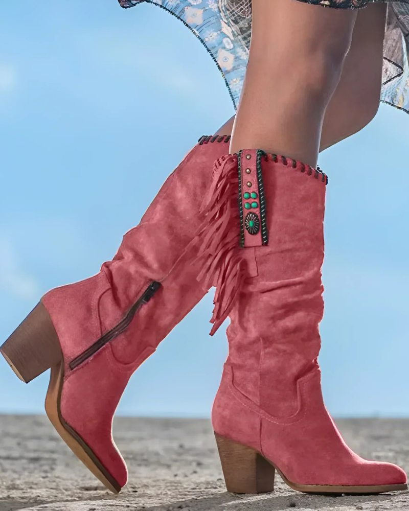 Amelien | Damen Western Cowboystiefel | Braun